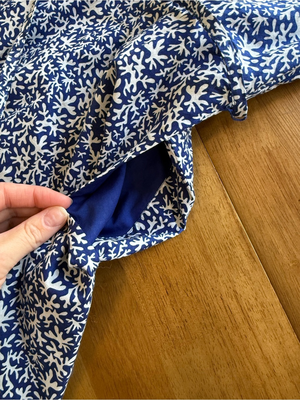 Boden Blue and White Floral Tie-Waist Casual Dress Size 6Long - Picture 7 of 14